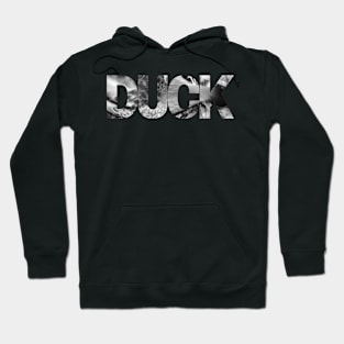 Black and White Floating Duck Hoodie